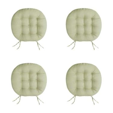 Imagem de 4 Futon Redonda 9 Furos Assento De Cadeira 40x40 cm(CHINO)