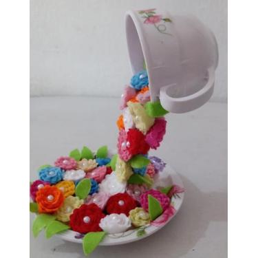 Imagem de Xícara Colorida em feltro. - cantinhodasammy