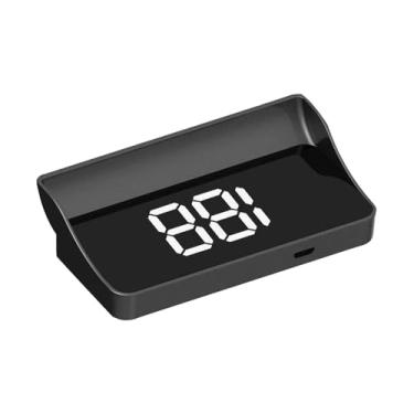 Imagem de KiBcsLic Visor de Velocidade Frontal para Carro, Odômetro Digital Universal Portátil com Aviso de Excesso de Velocidade para Bicicletas Elétricas E SUVs, MPH branco