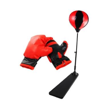 Imagem de KiBcsLic Saco de pancada infantil para treino de boxe, bola de reflexo ajustável, saco de velocidade para exercícios de boxe em casa.