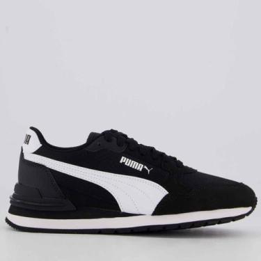 Imagem de Tênis Puma ST Runner V4 Mesh Juvenil Preto e Branco, 34