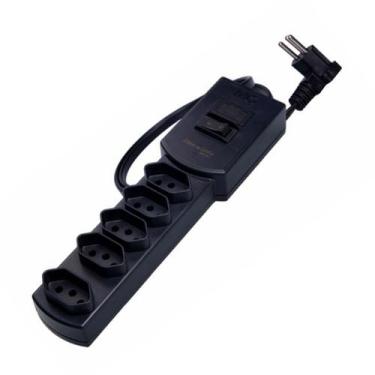 Imagem de Filtro Linha com Cabo 5 Metros Preto 110/220v 10a 5 Tomadas - Mg3001 -