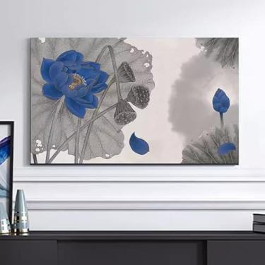 Imagem de Capa contra poeira para TV interna de 32 a 65 polegadas, flor de lótus, tecido à prova de poeira, protetor de tela LCD universal, arte, tela de TV, pinturas decorativas, sala de estar/quarto, flor||81