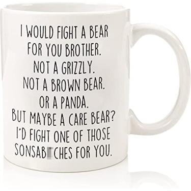 Imagem de Caneca de café engraçada presentes de irmão engraçados I would a bear for you presentes de formatura para irmão homens ele cara mordaça de irmã irmão mãe pai amigo presentes engraçados para irmão