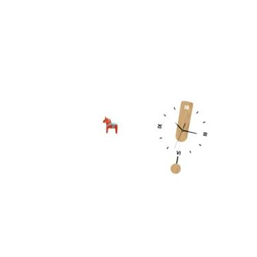 Imagem de Fenteer Escultura de Cavalo Da Raça Dalecarlian Sueco com Grandes Numerais Romanos, Relógio de Parede em Acrílico, Ornamento para Decoração de Estante, Armári