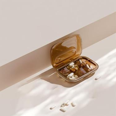 Imagem de Caixa organizadora de comprimidos de viagem, estojo portátil para comprimidos, dispensador de pílulas, com 6 compartimentos para diferentes medicamentos