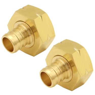 Imagem de Joywayus 3/10.2 cm PEX 3/10.2 cm fêmea GHT Hex latão jardim mangueira de água conector acessórios para casa/barco/gramado/lavagem elétrica/irrigação (pacote com 2)