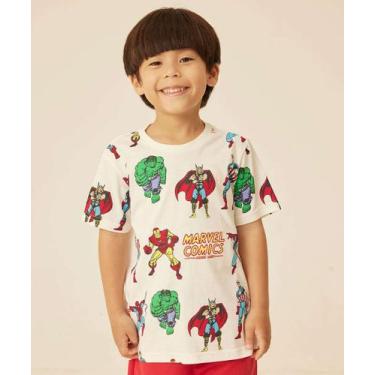 Imagem de Camiseta Infantil Vingadores Marvel Tam 4 a 10-12184, 10, Off white