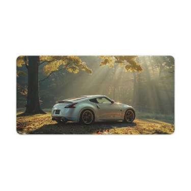 Imagem de HouLaiZhe JDM Car 370z Tyndall Effect Tapete de mouse para jogos grande base de borracha antiderrapante acessórios de computador laptop suprimentos bloco de escrita para escritório casa 30 x 60 cm