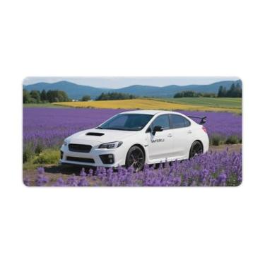 Imagem de HouLaiZhe JDM Tapetes de mesa de carro branco esportivo WRX Lavanda Gaming Mouse Pads Tapetes de mesa grandes para teclado de mesa Tapete de computador 30 x 60 cm