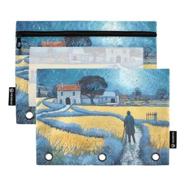 Imagem de Wassud Village Pacote com 2 pastas de fichário com 3 furos, pasta organizadora para casa, escritório