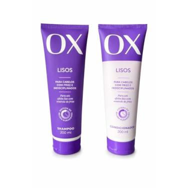Imagem de Kit Shampoo e Condicionador OX Lisos, Para Cabelos com Frizz e Indisciplinados, Sistema de Beleza Duradoura, Efeito Liso Com Controle de Frizz, 200ml Cada
