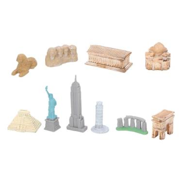 Imagem de CUOFYUNL 10 peças em torno de cidades do mundo em miniatura, edifícios, vida como antigos edifícios famosos, brinquedo para atividades pré-escolares, festas