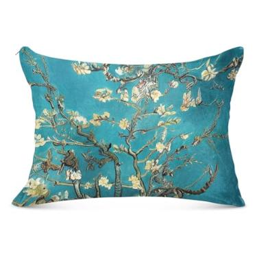 Imagem de Fronhas decorativas de flanela floral branca arte padrão queen king size fronhas padrão para cama de casa sofá, tamanho king, 50,8 cm x 101,6 cm