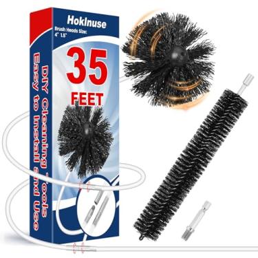 Imagem de HOKLNUSE Kit de limpeza de ventilação de secador, kit de limpeza de dutos para secador de ar, ventilação HVAC, chaminé, chaminé, pelota, fogão, calha, downspout, kit de ventilação de limpador de