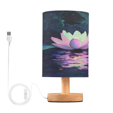 Imagem de Joisal Candeeiro de mesa de lótus colorido, abajur de mesa lateral, abajur para sala de estar, reforma da casa