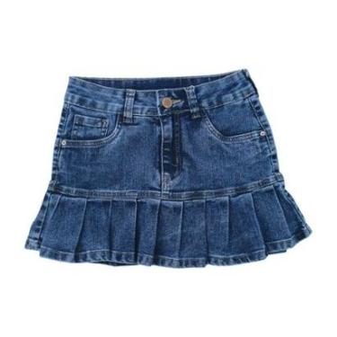 Imagem de Saia Jeans Infantil com Babado Plissado 3721 - Frommer-Feminino