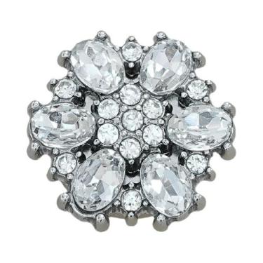 Imagem de Abotoaduras Redondas De Luxo Femininas Com Strass E Pérolas, 2 Peças, 