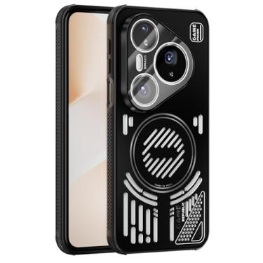 Imagem de LTLMYDAM Capa de metal para Huawei Pura 80 Ultra/80 Pro/80Pro+/80, capa magnética oca de alumínio aviação dissipação de calor capa de proteção de lente fria, preta, 80 Ultra/80 Pro