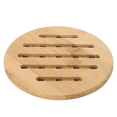 Imagem de ZJchao 4 Jogos Americanos Dos Pces, Esteiras do Trivet, 5.9x5.9x0.4 na Esteira de Tabela, Almofada Antiderrapante da Isolação Térmica do Copo da Bacia Anti Escaldamento para o Uso (Redonda)