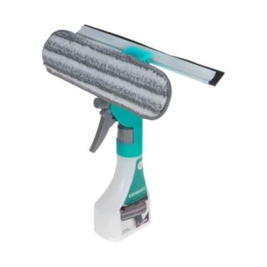 Imagem de Mop Limpador de Vidros Profissional com Borrifador, Rodo e Microfibra para Limpeza de Janelas, Espelhos e Box Zero Manchas Limpeza Fácil