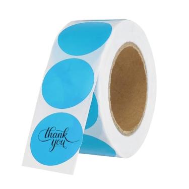 Imagem de PATIKIL 500 etiquetas térmicas redondas, adesivos coloridos de 2,5 cm para impressão térmica, escritório, decoração de casa, diário, lista de tarefas, caderno de viagem, azul