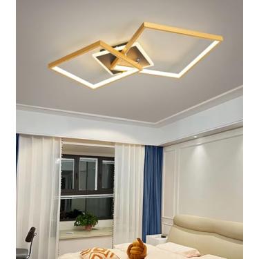 Imagem de Luminária de teto LED moderna, embutida e com controle remoto, temperatura de cor de 3200K a 6000K, ideal para ambientes internos com baixo consumo de energia, perfeita para sala de estar e