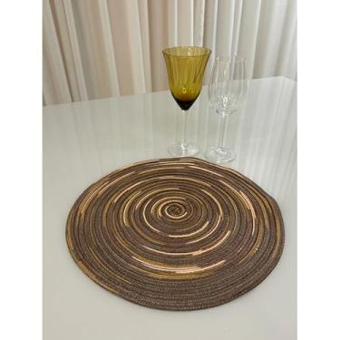 Imagem de Jogo Americano Mesa Posta Impermeável Redondo ou Retangular para Jantar e Eventos – Kit 4 ou 6 Lugares Decorativo Luxo (25. Marrom Dark,6 unidades)