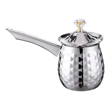 Imagem de WeiLaiKeQi Cafeteira Turca, Xícara para Espumar Leite E Café, Aquecedor para Cozinha, Bar E Cafeteria, Prata 400ml, Tamanho real