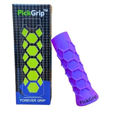 Imagem de PickGrip Pickleball Paddle Enhanced Grip Bonus Overgrip Absorção de Choque Controle Conforto Antifadiga Substituição Amortecimento Vibração Punho de Desempenho Cotovelo de Tênis (Roxo, Alongado)