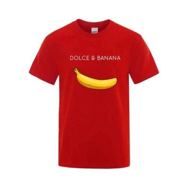 Imagem de Camiseta Masculina De Verão 100% Algodão Com Estampa Engraçada De Bana