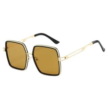 Imagem de HPIRME Óculos femininos com armação grande, proteção UV e design moderno (marrom)