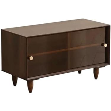 Imagem de 3FLQOOPP Sapateiras de madeira maciça com porta de vidro transparente, banco de sapato moderno, armazenamento de sapatos com economia de espaço, armazenamento multifuncional (B 80 cm)