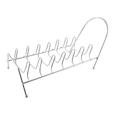 Imagem de Prato de aço inoxidável com tampa de panela para cozinha, 7 compartimentos, suporte de bancada, escorredor de louça, prateleira de armazenamento, suporte de secagem