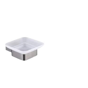 Imagem de 3FLQOOPP Acessórios de banheiro cinza metálico para toalhas, gancho, barra, cabide de papel, suporte de escova de vaso sanitário, armazenamento de canto, conjunto de prateleira de vidro, anel de