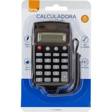 Imagem de Calculadora de Bolso 8 Dígitos com Cordão BRW Blister