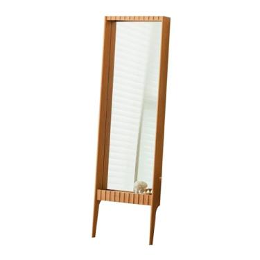 Imagem de x3anggyt5 Espelhos de comprimento total, espelho simples nórdico de madeira maciça para quarto espelho de montagem no chão espelho de corpo inteiro