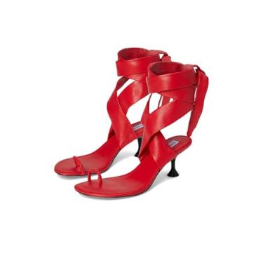 Imagem de Steve Madden Sandália feminina de salto Symone, Couro vermelho, 38