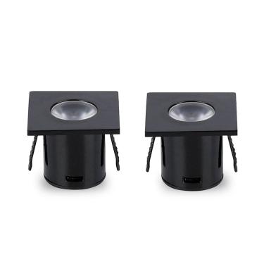 Imagem de Kit 2 Spot Móvel Taschibra Pik Led Quadrado Preto Luz 3000K