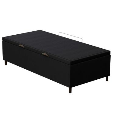 Imagem de Base Para Cama Box Baú Solteiro 88x188cm Hit I02 Suede Preto - Mpozenato