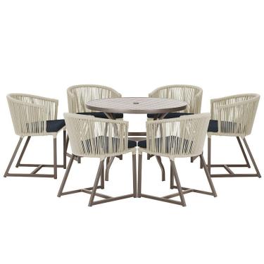 Imagem de Mesa Com 6 Cadeiras De Jantar Noronha E12 Trama Original Rami