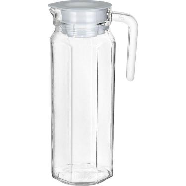 Imagem de Jarra Suco água Home&co Tampa Branca Vidro 1l 24x8x8cm Transparente