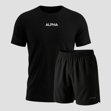 Imagem de Kit  Bermuda+Camiseta Dry Fitness Academia Alpha Co-Masculino