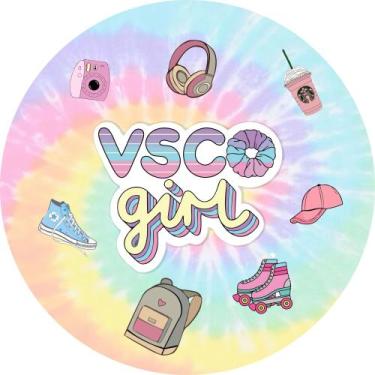 Imagem de Painel de Lona Redondo VSCO GIRL Acessórios - Fabrika De Festa, 170x17