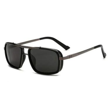 Imagem de Óculos de Sol Masculino Aviador Quadrado - Lentes UV400 - Estilo Punk,