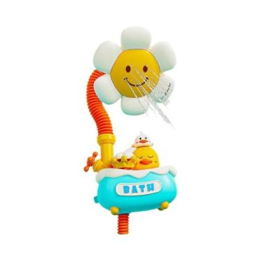 Imagem de Brinquedo De Banho Para Bebê Com Ducha Arco-Íris, Patinhos Amarelos E 