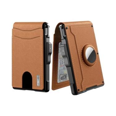 Imagem de Carteira Masculina Antifurto RFID De Metal Com Porta-Cartões Integrado