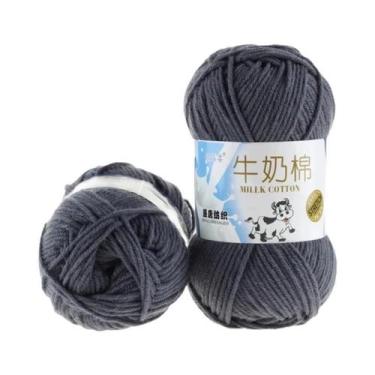 Imagem de 100g 2 Peças De Fio De Algodão Leite Para Crochê E Tricô Para Suéter, 