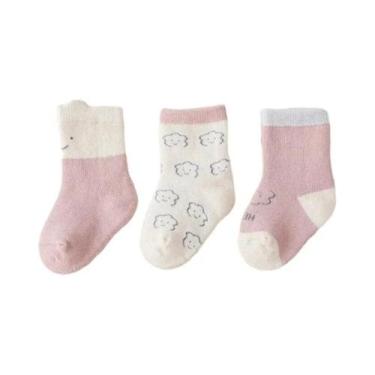 Imagem de Meias Grossas E Quentes Para Bebês Meninas E Meninos, Conjunto De 3 Pa
