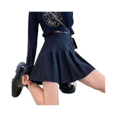 Imagem de Saia Mini Plissada Branca De Cintura Alta Para Mulheres, Saia De Dança